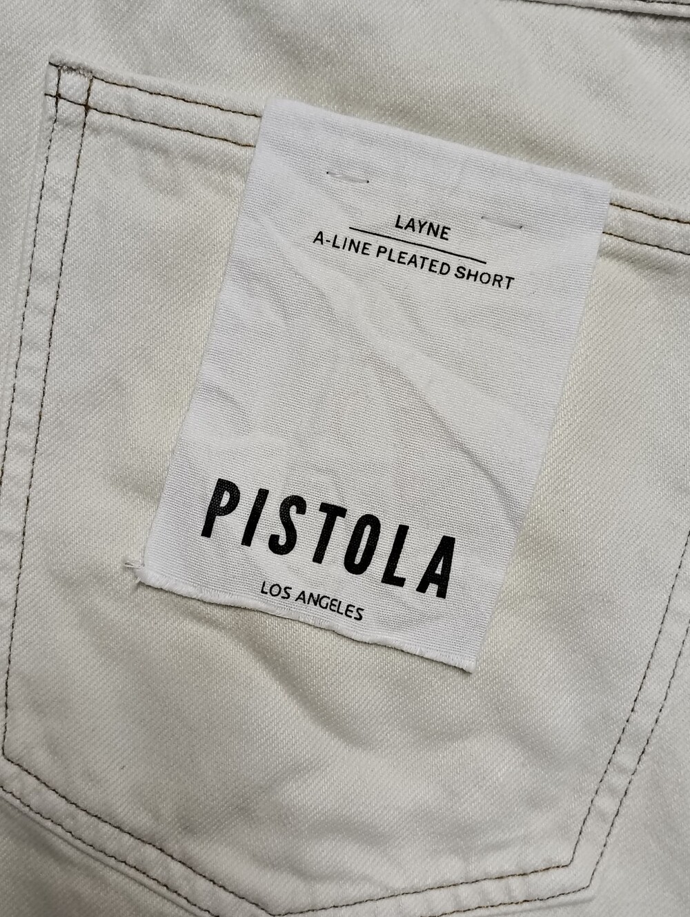 NWT Pistola Layne Pleated High Waist A-Line Denim White / Bone Shorts Women's 32 - Picture 10 of 12